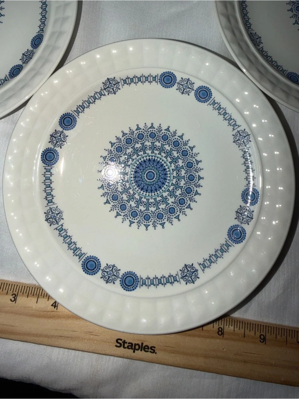 Set of 4 Vintage Pontesa Spain Castilian Chinamoda Blue Mandala 7
